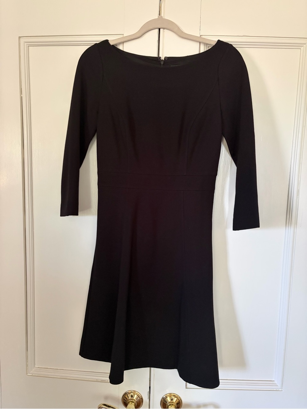 J. Crew Black 3/4 Length Sleeve Fit-and-Flare Dress - Picture 2 of 3